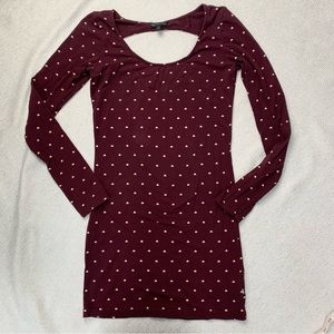VANS Maroon Fitted Heart Dress Size Medium